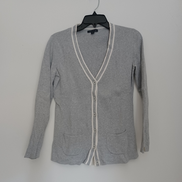 Tommy Hilfiger women's button down cardigan. Light gray color. Small. - Picture 1 of 3